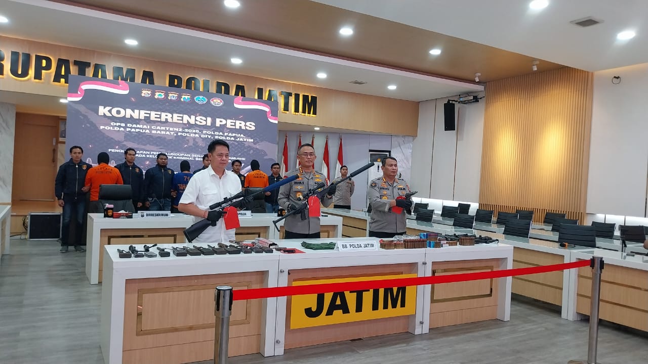 Polda Jatim Gerebek Bengkel Senpi Bojonegoro untuk Kebutuhan KKB di Papua
