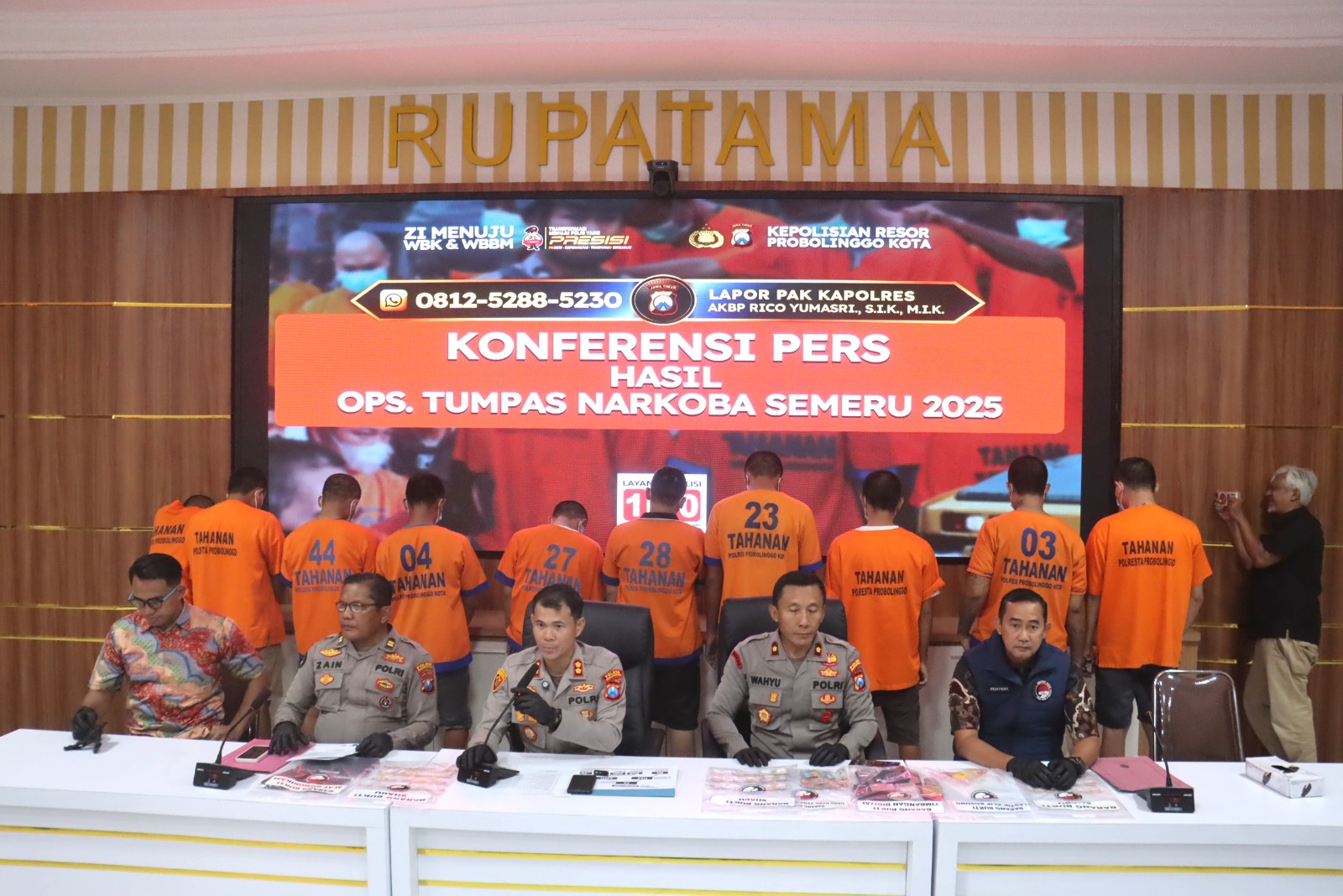 Polres Probolinggo Kota Amankan 10 Tersangka Jaringan Narkoba Dalam Operasi Tumpas Semeru 2025