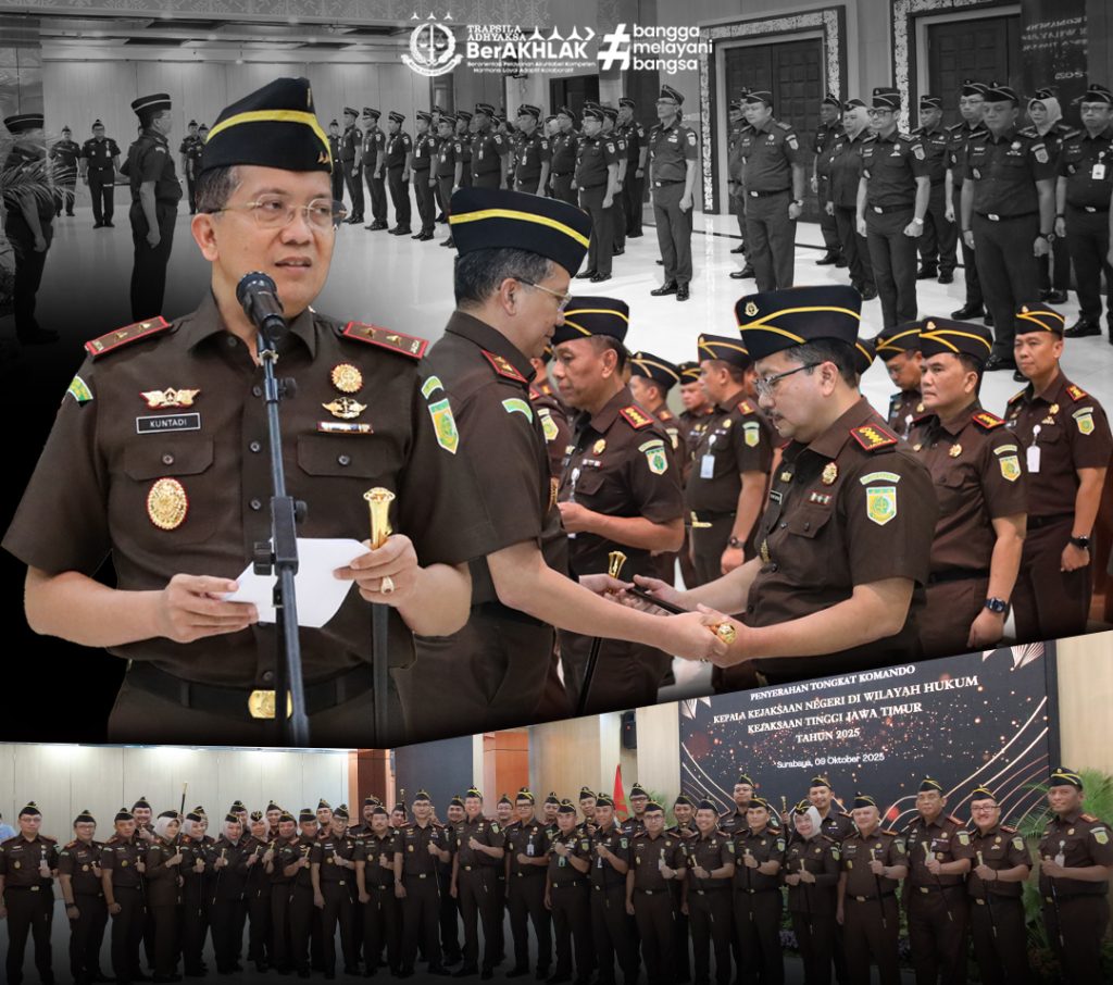 Keseragaman Tongkat Komando, Kajati Jatim Teguhkan Semangat Kepemimpinan Para Kajari di Jawa Timur