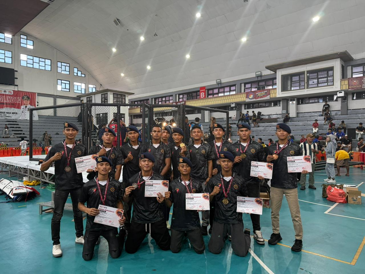 Brimob Polda Jatim Sabet 4 Emas Kejurprov MMA Surabaya
