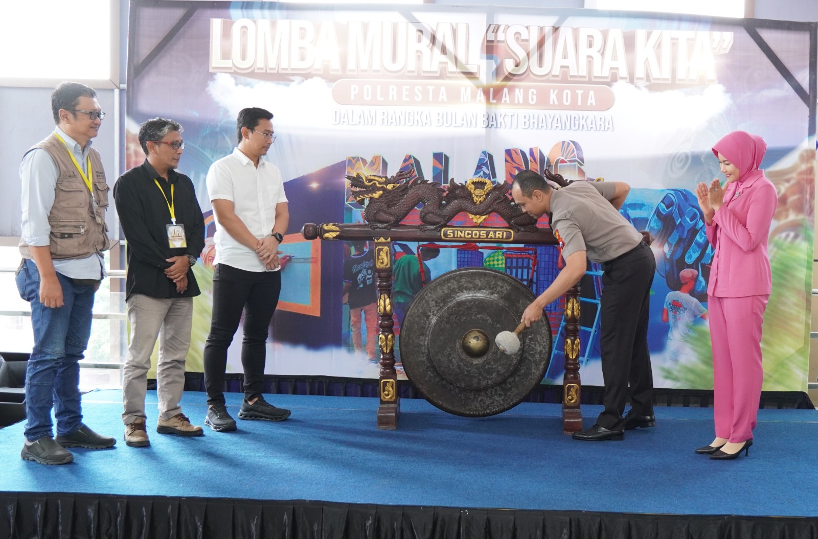 Sambut Hari Bhayangkara ke -80, Polresta Malang Kota Gelar Lomba Mural