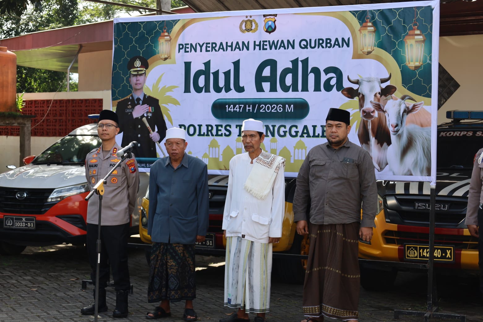 Hari Raya Idul Adha 1447 H, Polres Trenggalek Distribusikan 3 Ekor Sapi dan 33 Ekor Kambing
