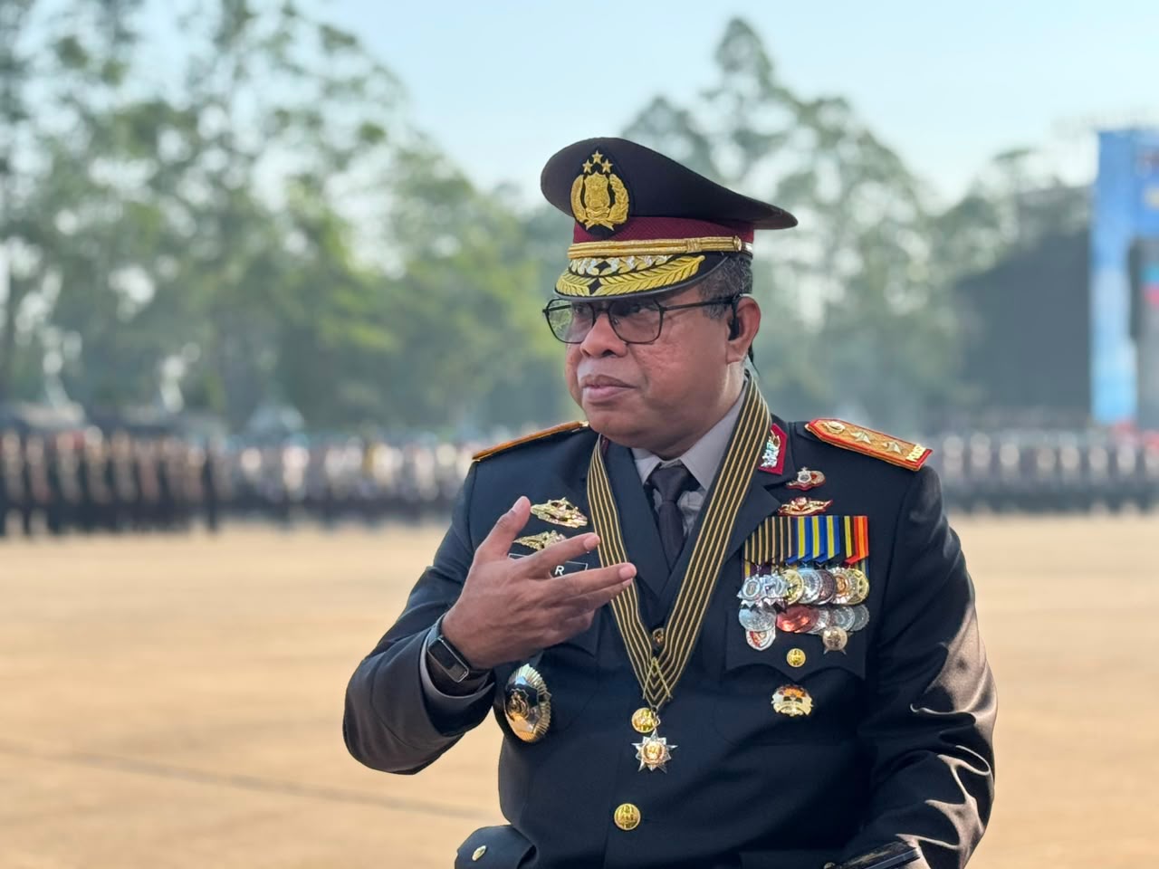 Polri Gelar Upacara Hari Bhayangkara Ke-80 di Satlat Korbrimob Cikeas